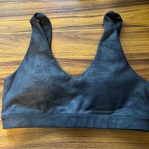 Ethos V Back Bra - Black Leather Look - M
